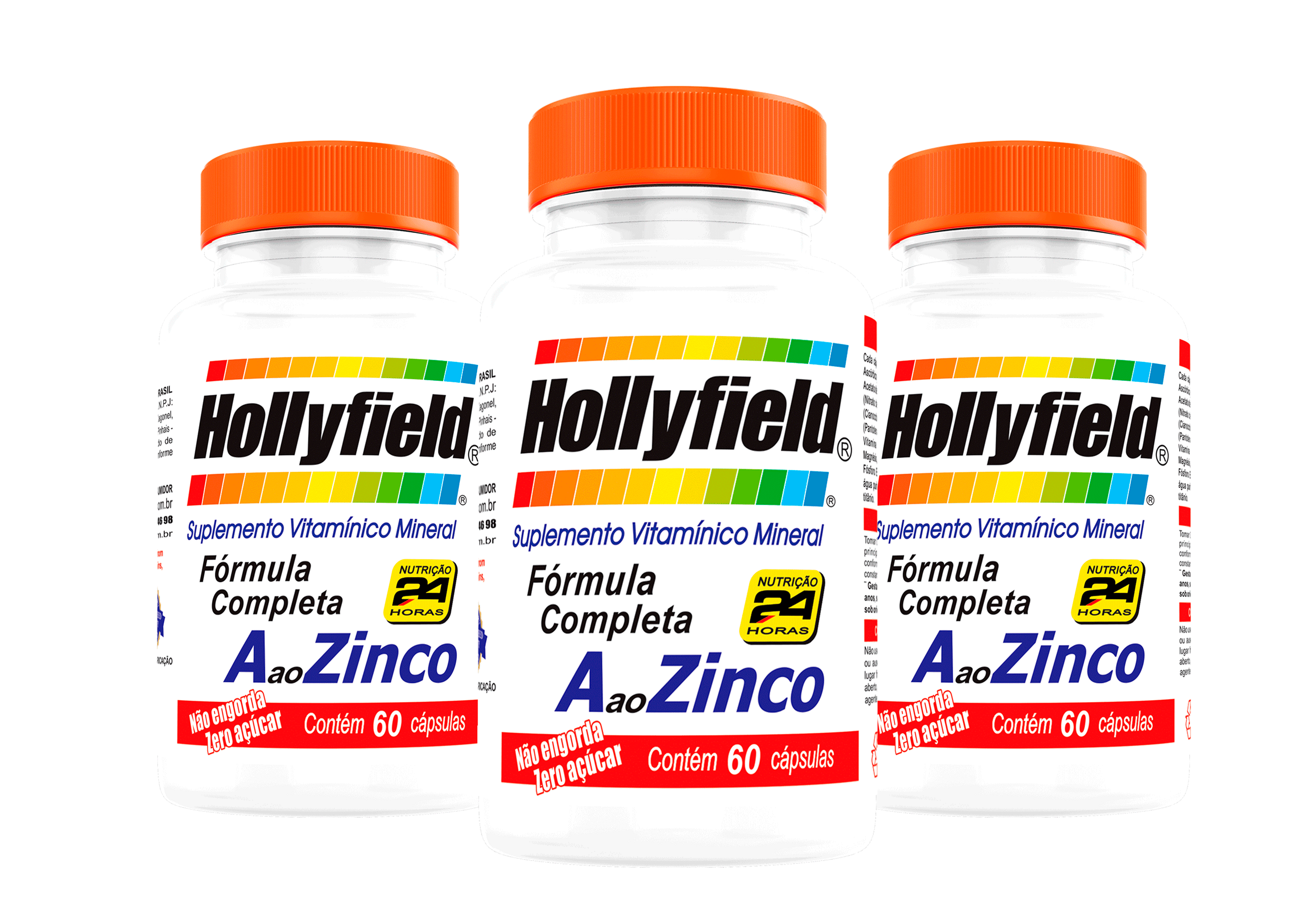 Multivitamínico Hollyfield a à Zinco 60 Cápsulas Kit com 3 
