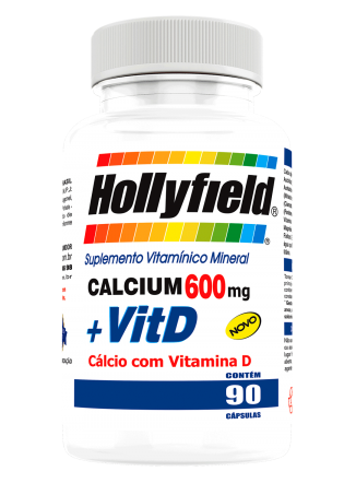 Cálcio Hollyfield 600mg 90 Cápsulas 